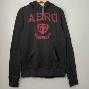 Men's Black Hoodie with Red Accents